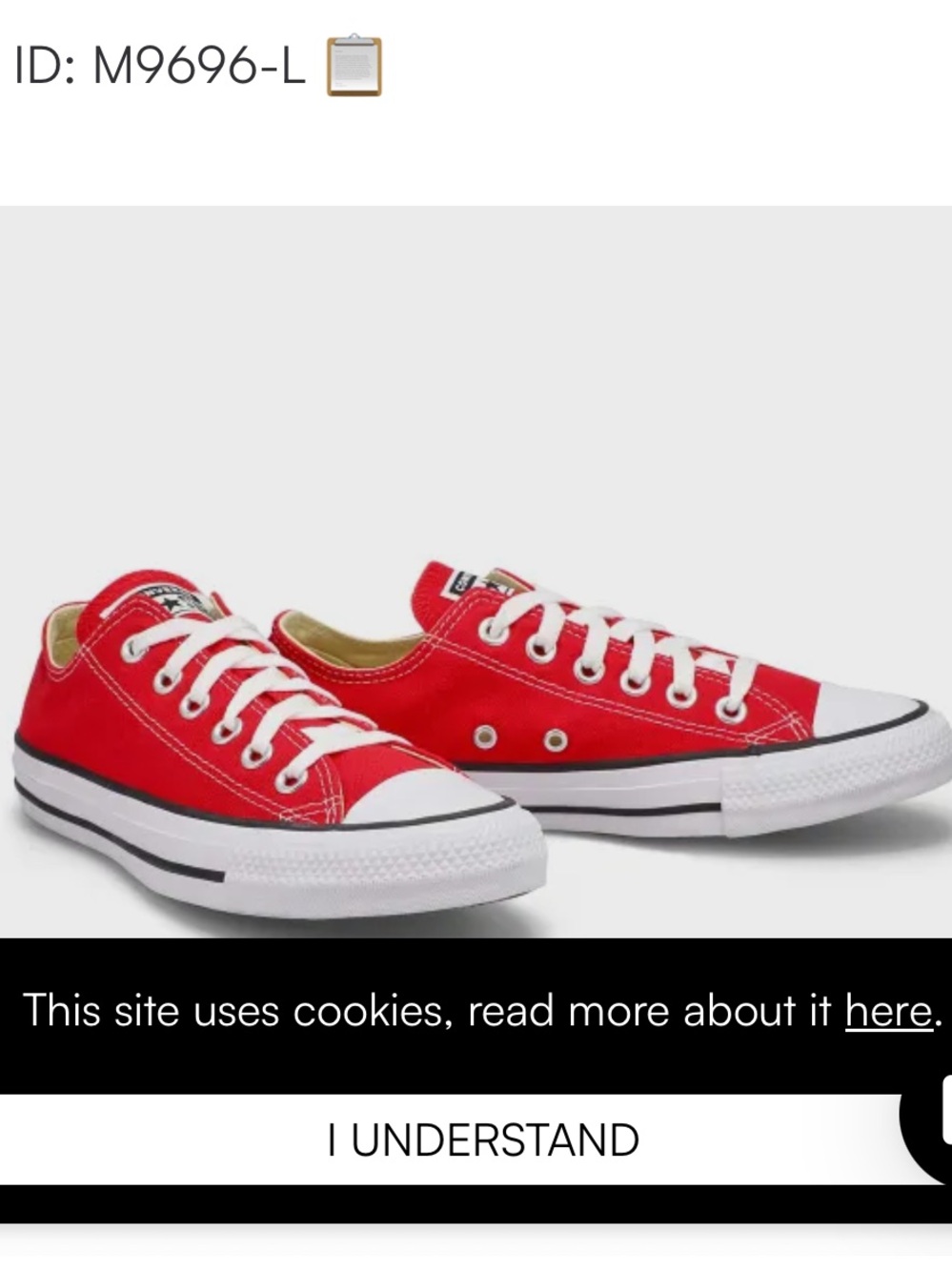 Converse Low Top Sneakers - Red and White